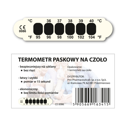 Termometr paskowy na czoło x 10 + Termometr paskowy na czoło x 2 po 0,10 zł