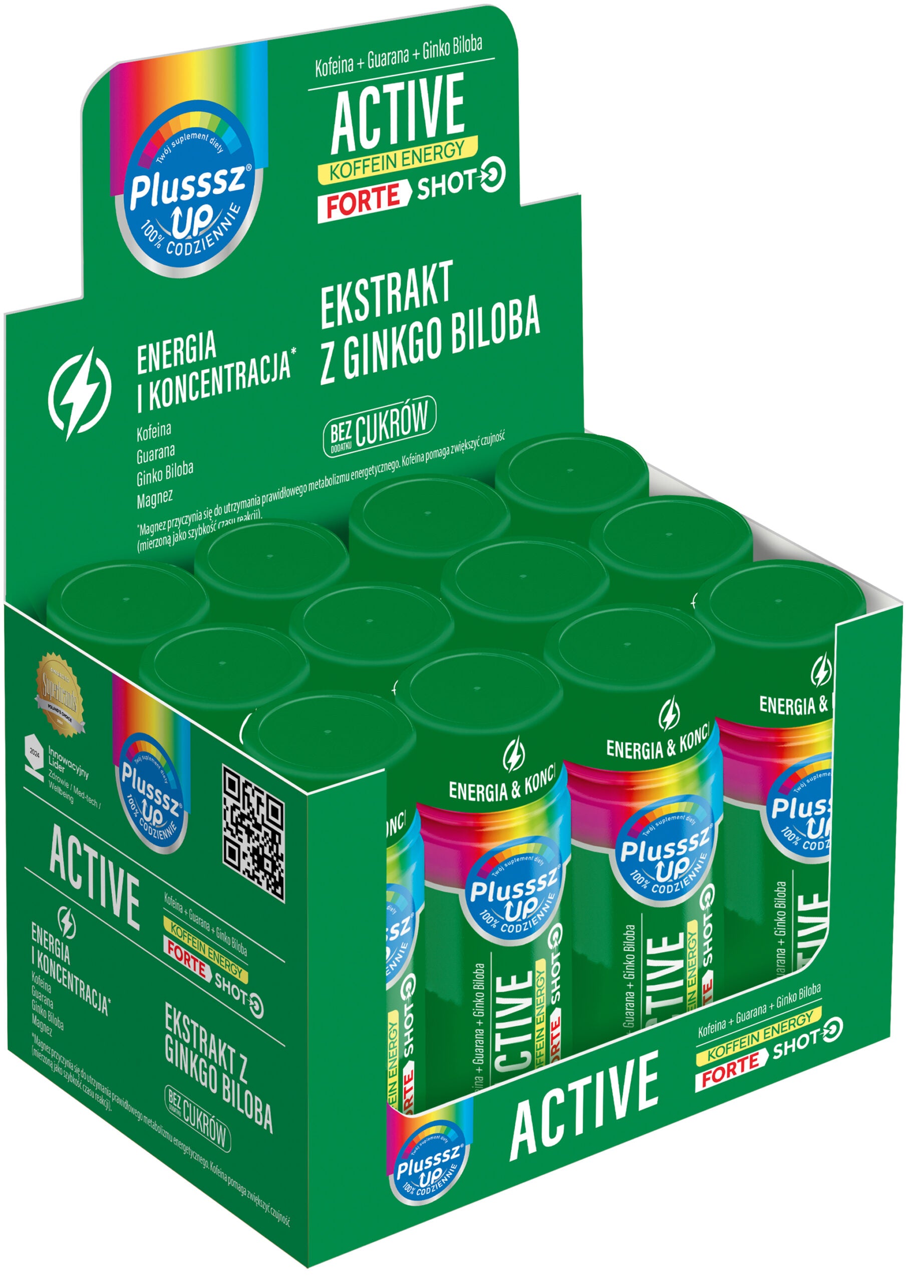 Plusssz Up Active Energia i Koncentracja Forte Shot 50ml Zestaw 12 sztuk