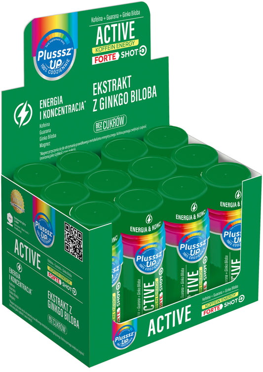 Plusssz Up Active Energia i Koncentracja Forte Shot 50ml Zestaw 12 sztuk