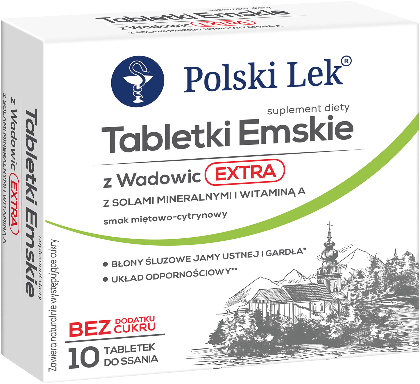 Tabletki Emskie z Wadowic EXTRA - miętowo-cytrynowy - 10 tabletek do ssania