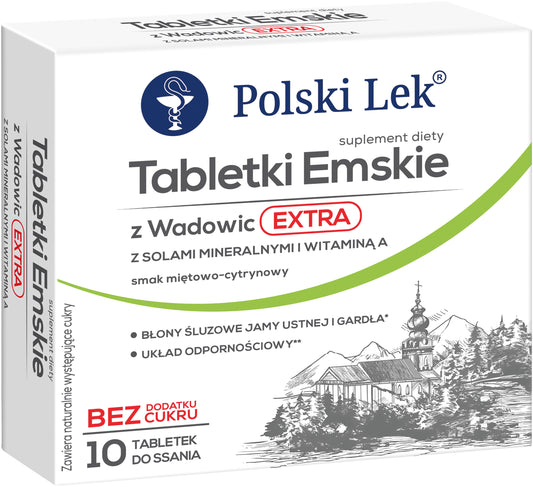 Tabletki Emskie z Wadowic EXTRA - miętowo-cytrynowy - 10 tabletek do ssania