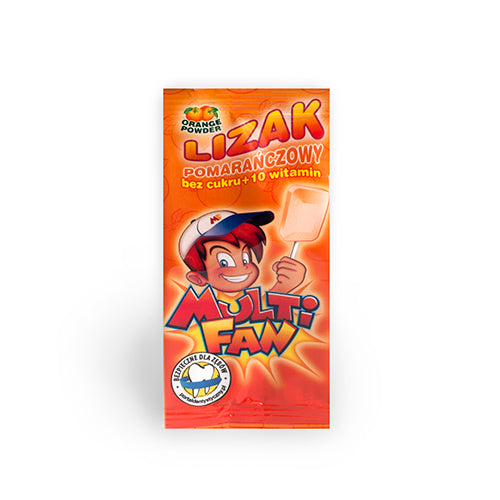 Lizak Multifan bez cukru Pomarańczowy