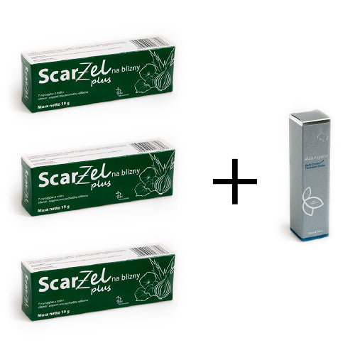 Scarżel Plus na Blizny 19g x 3 + Fleur de Sante Krem pod oczy 15ml za 1 zł