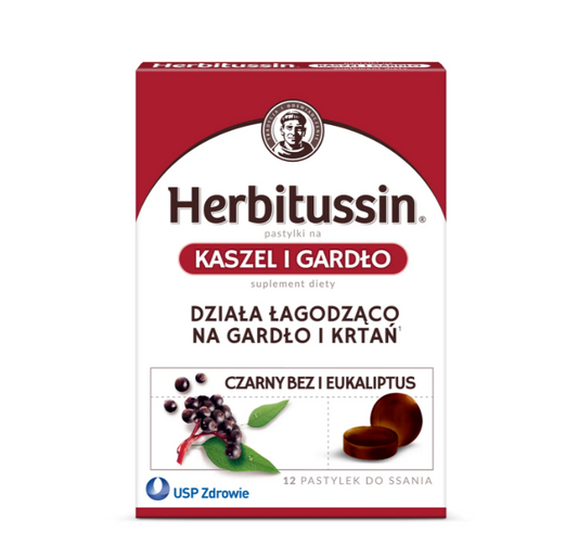 Herbitussin Kaszel i Gardło 12 pastylek do ssania