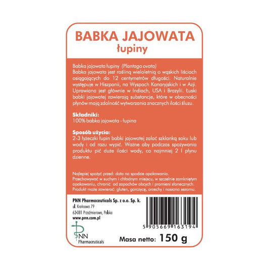 Babka jajowata (Plantago ovata husk) łupiny 150g