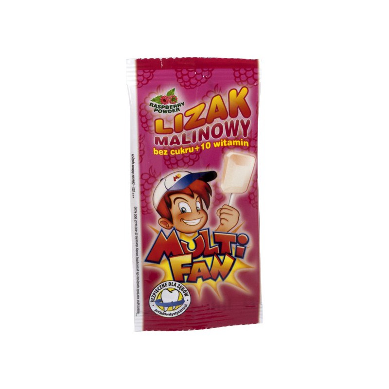 Lizak Multifan malinowy BOX 50 szt.