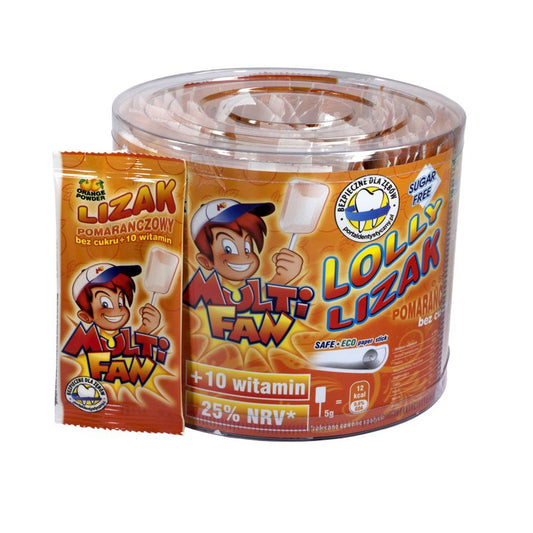 Lizak Multifan pamarańczowy BOX 50 szt.